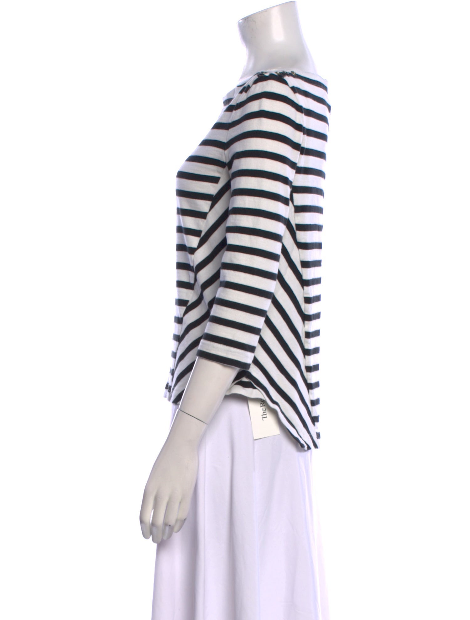Veronica Beard Striped Bateau Neckline Top